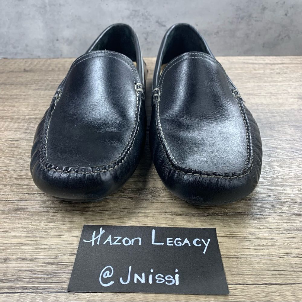 G.H. Bass~Men’s~”Wheldon Grosgrain”~Black Leather Driving Loafers~Size 10M - Picture 3 of 8
